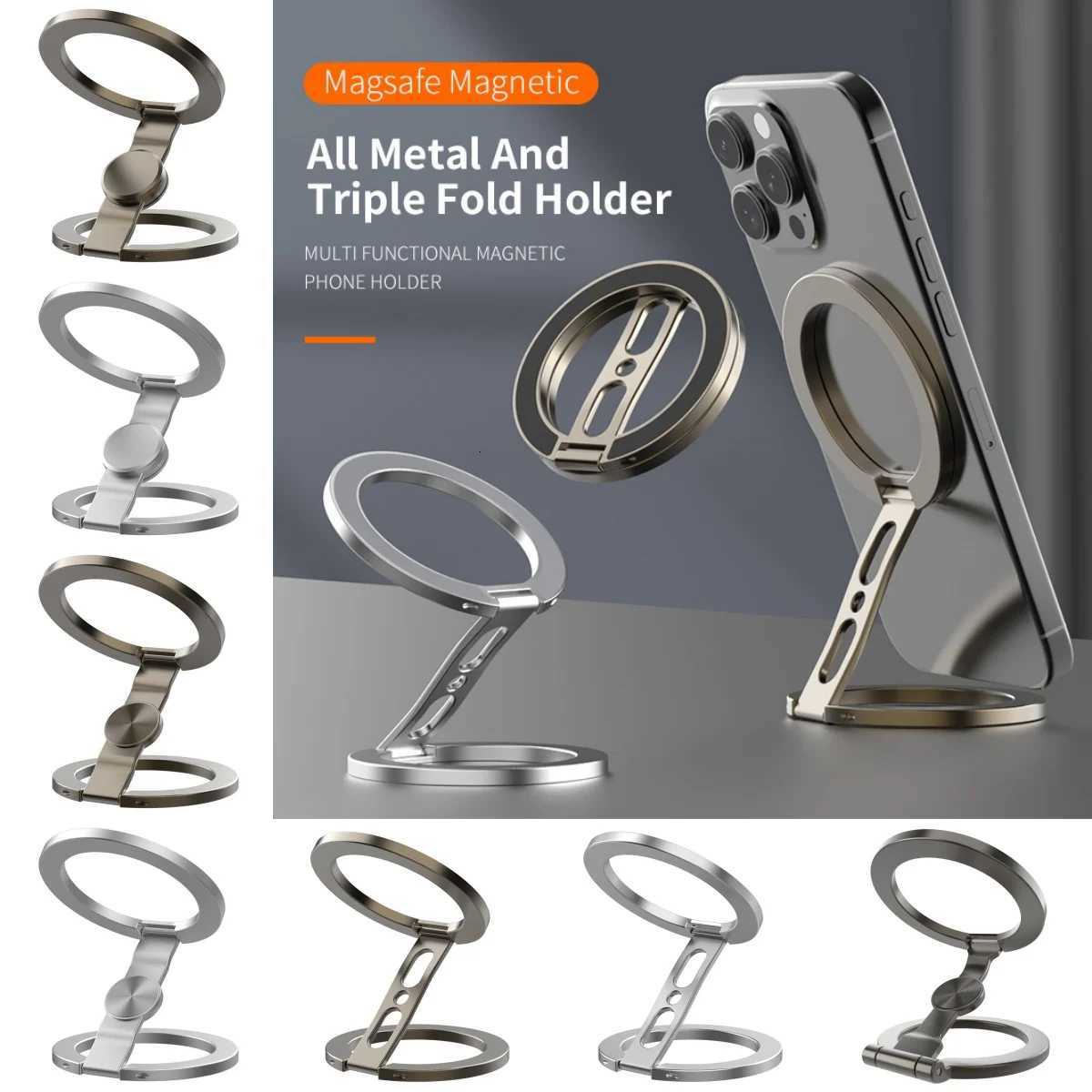 Double Sided Magnetic Phone Ring Holder Kickstand Magnet Grip for For iPhone 16 15 14 Android Gym Car Holder Phone Stand C251210