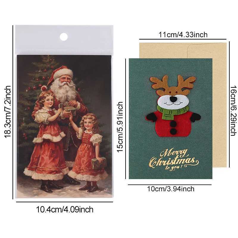 Christmas Cards Festival Holiday Greeting Cards Retro Illustrations Postcard DIY Christmas Scene Background Wall Decorations ZYF H251210