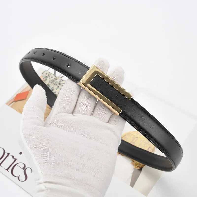 Luxury Luxury Belt Womens Fashion Versatile Decoration Suit Cowhide Thin Belt Genuine Leather Summer INS Style Black Jeans Belt Y251210
