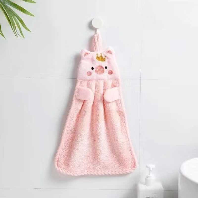 Kitchen Hand Towel Does Not Absorb Water Piggy Hanging Towel Coral Fleece Hanging Small Towel Cute Hand Towel C251210