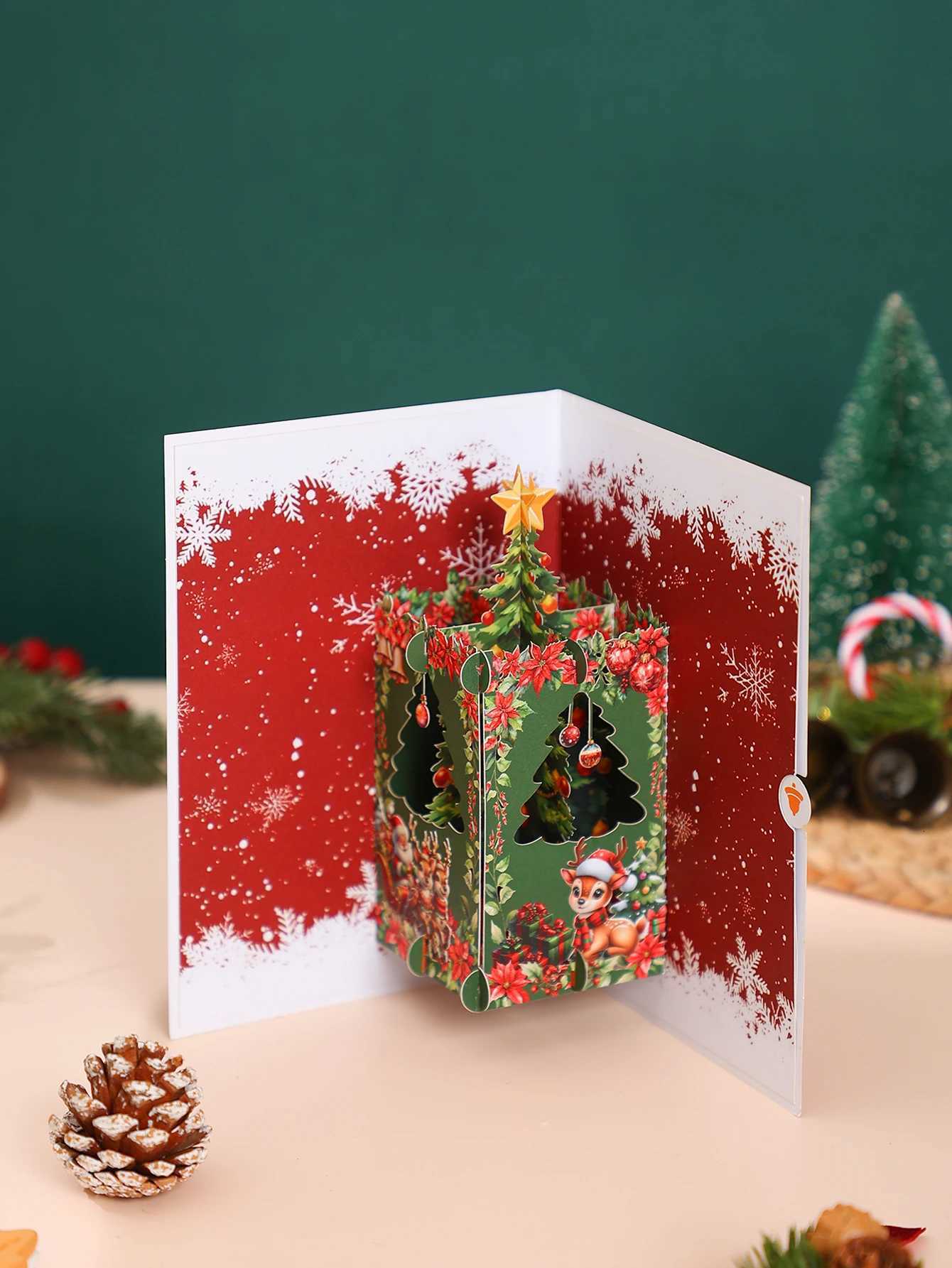 Christmas 3D Up Greeting Cards Festive Xmas Decoration Birthday/Christmas Gift for Her/Him Party Supplies Favors H251210