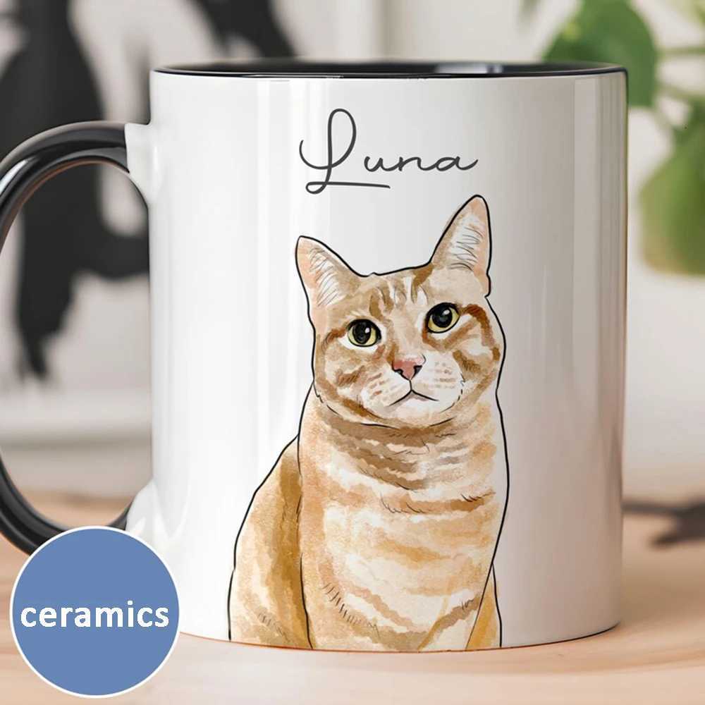 Customize Mugs With Pet Photos Featuring Cat Portraits In Photos Personzed Cat Mom Cups And Dog Cups As Gifts For Pet Owners C251210