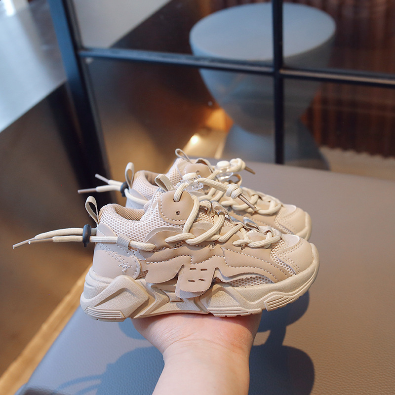 2025 Spring Autumn Winter Childrens Mesh Sports Shoes Waterproof Leather Dad Shoes Boys Girls Warm Casual Cotton Shoes