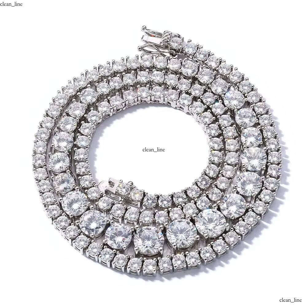 Custom 18k Gold Plated 925 Silver Silicon Stone Tennis Chain Necklace Bracelet for Men and Women Style Boutique Jewelry