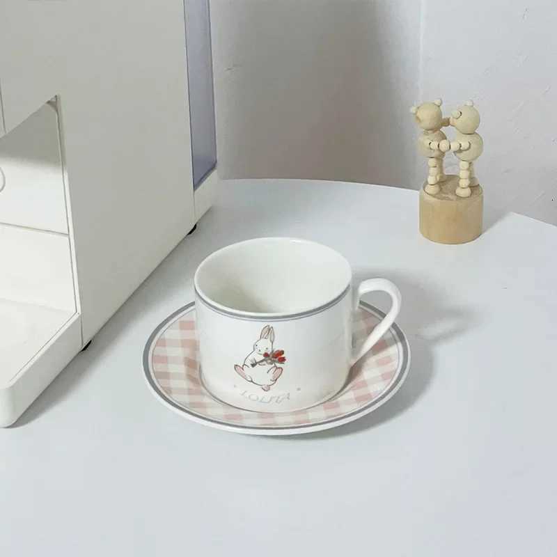Little Rabbit Mug Set High Temperature Resistant Large Capacity Cartoon Ceramic Cup Afternoon Tea Breakfast Dessert Plate C251210