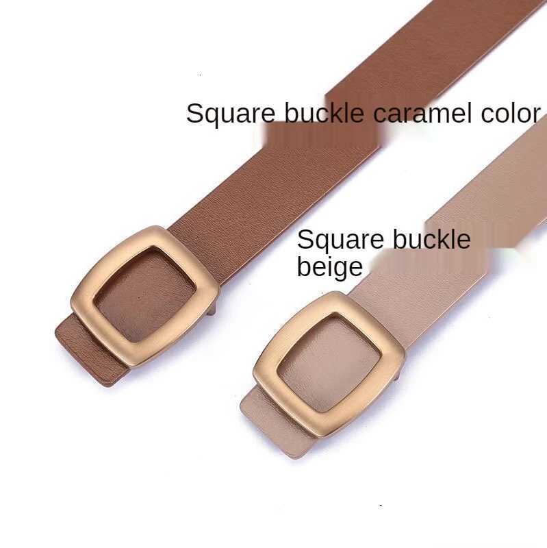 Luxury 2021 New Belts for Women Genuine Leather Luxury Designer Jeans Belt Female Waistband Fashion Square Metal Buckle Belt Lady Black Y251210