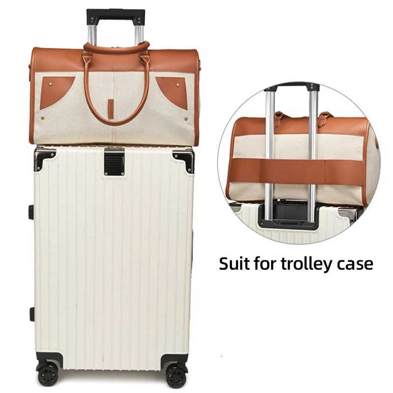 Wen Travel Duffel Bag Business Handbag Dry Wet Seperate Vintage Lage Crossbody Pack Large Capacity Weekend Shoder Bags Y251209