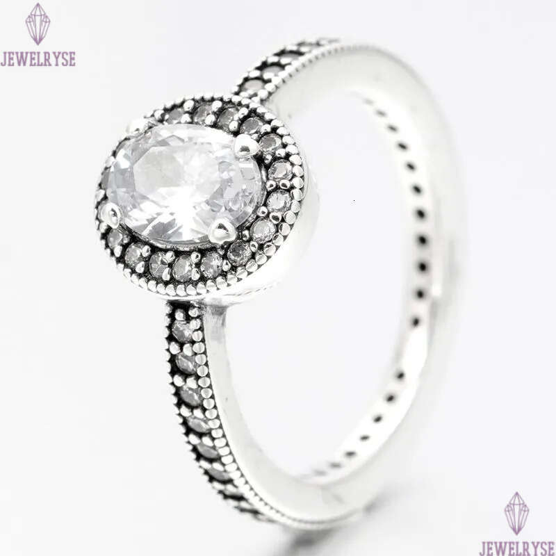 Oval CZ Diamond Vintage Ring Authentic 925 Silver Luxury RING set Women Girls Wedding Rings Gift Jewelry Crystal Stacking rings with Retail Box Wholes