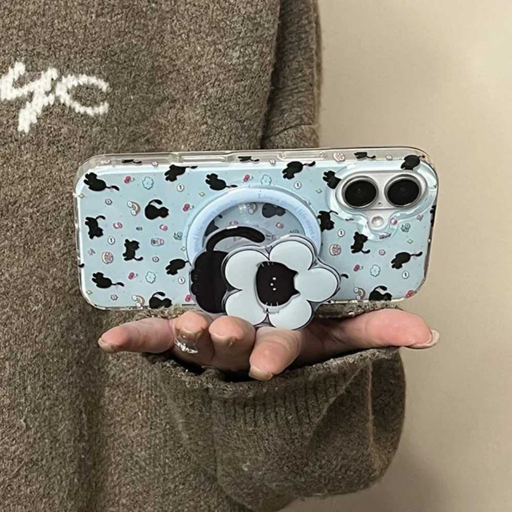 INS Cute Cartoon Scarf Kitten For Griptok Holder Phone Finger Ring Stand port For iPhone 16 Girl Bracket C251210