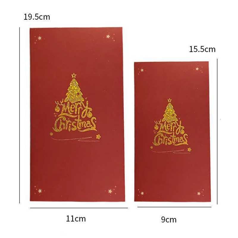 3D Up Christmas Card With sic Merry Christmas Greeting Card Handwritten Blessing Invitation Cards Thanksgiving Gifts H251210