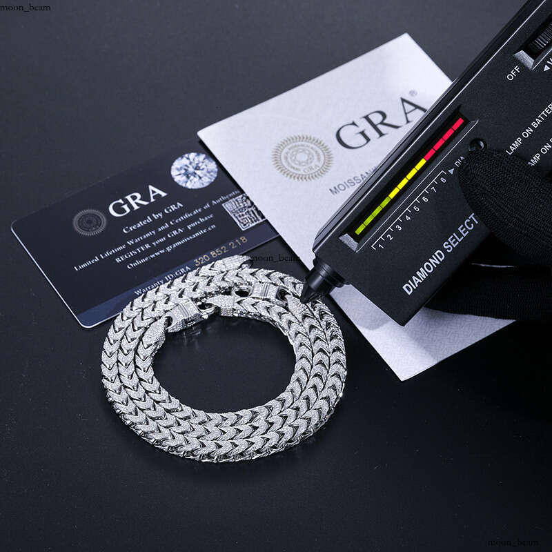 High-Quality Hip-Hop Jewelry 6mm 8mm 18k Gold Plated 925 Sterling Silver VVS Silicon Stone VVS Moissanite Iced Out Franco Chain Necklace