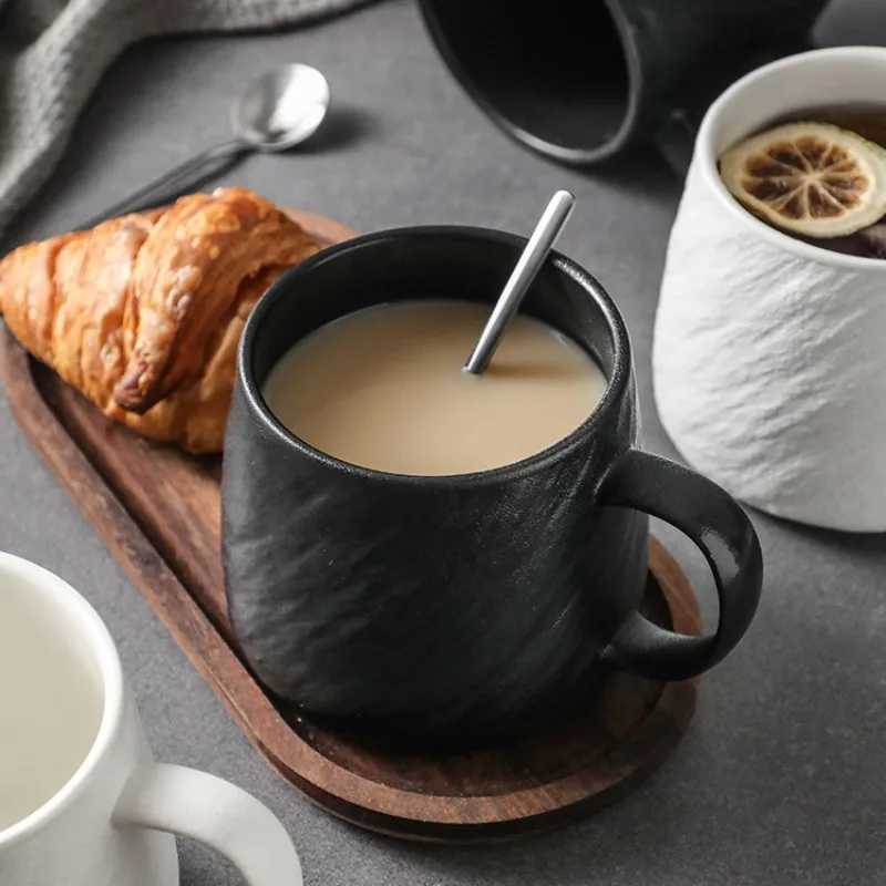 Simple Stone Texture Ceramic Coffee Cup 550ml Large Capacity Tea Cup Home Dessert Bread Milk Mug Office Mug Gift Home Decoration C251210