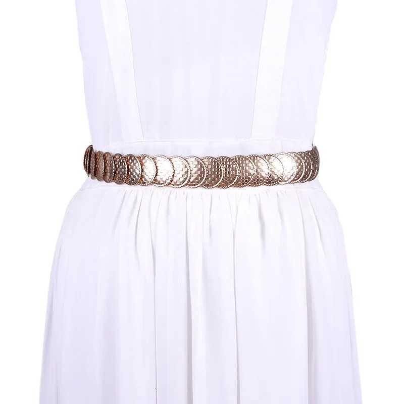 Luxury Gold and Silver Stretchy Women Waist Belt with Full Metal Piece Deco Y251210