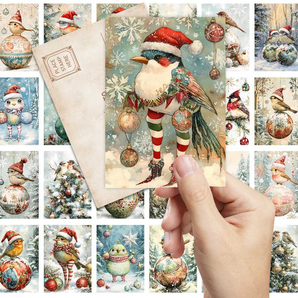 32pcs Vintage Christmas Bird Postcards Fun Halloween Cards Teas Day Gift Back-To-School Bedro Decor High-Quality H251210