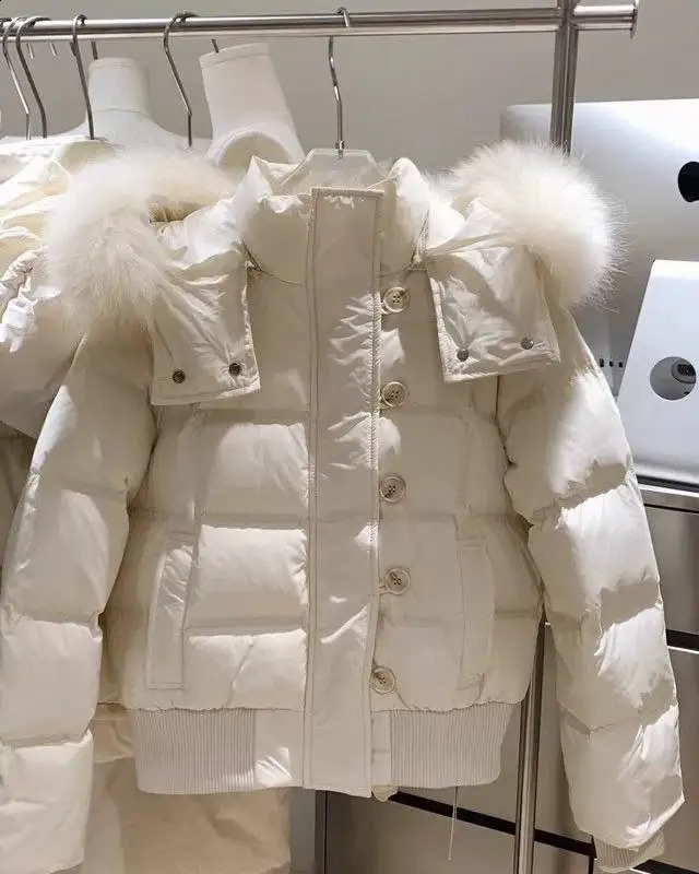 Retro Harajuku Fur Collar Warm Solid Color Women Hoodie Lining Cotton Coat Winter Loose Casual Slim Thick Jackets Winter Clothes 251209