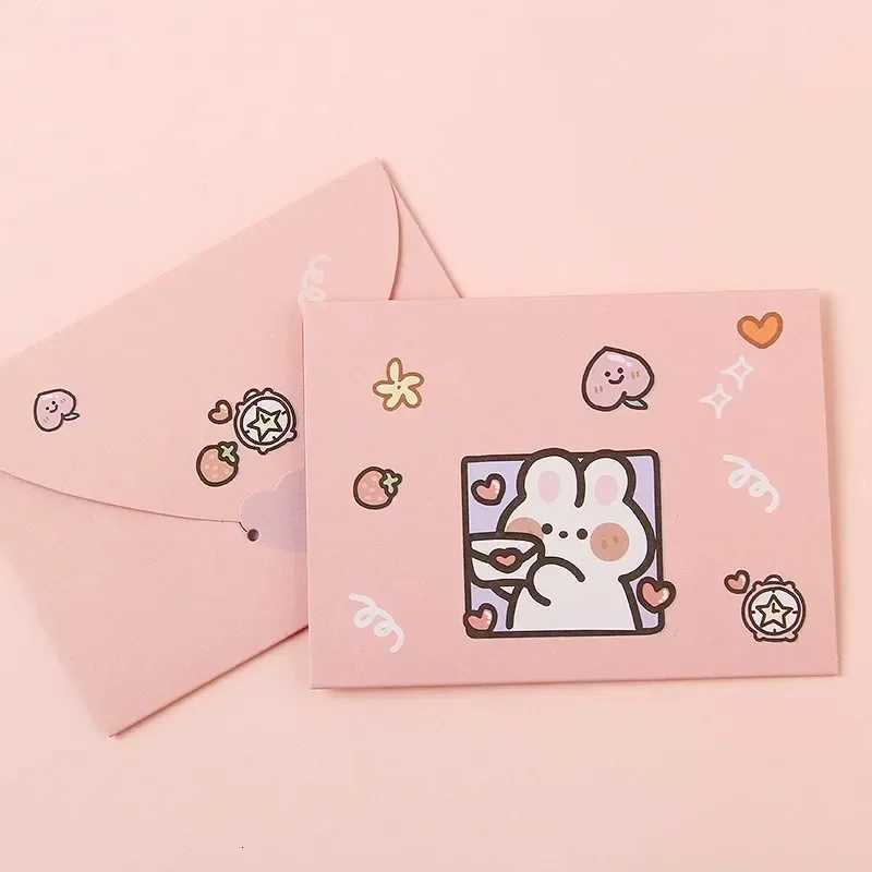 10pcs Japanese Cute Style Paper Envelopes Bear Rabbit Blessing Thank Envelope Cartoon Decoration Letter Paper Greeting Gift Card H251210