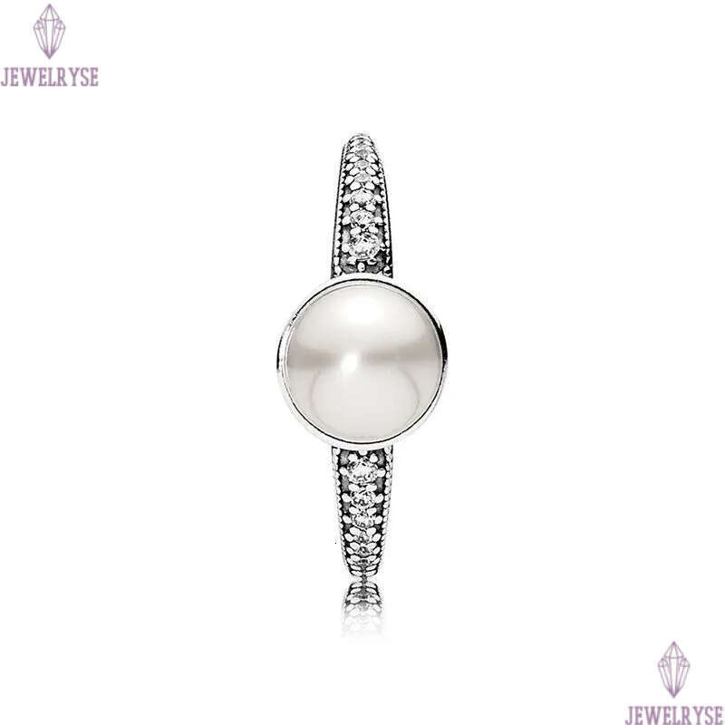 White pearls Ring Authentic 925 Silver Luxurious RING set Women Girls Wedding Gift Jewelry Diamond Stacking rings with Retail Box Factory wholesale