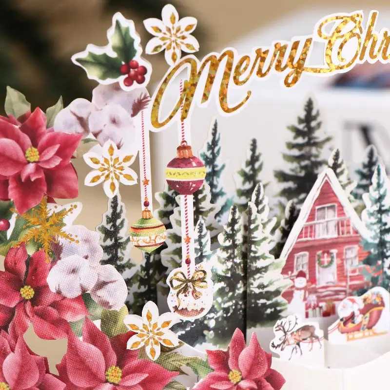 2025 Christmas 3D Santa Claus Decorative Card For Festive Ocns Gift For Parents Siblings Teas mates H251210