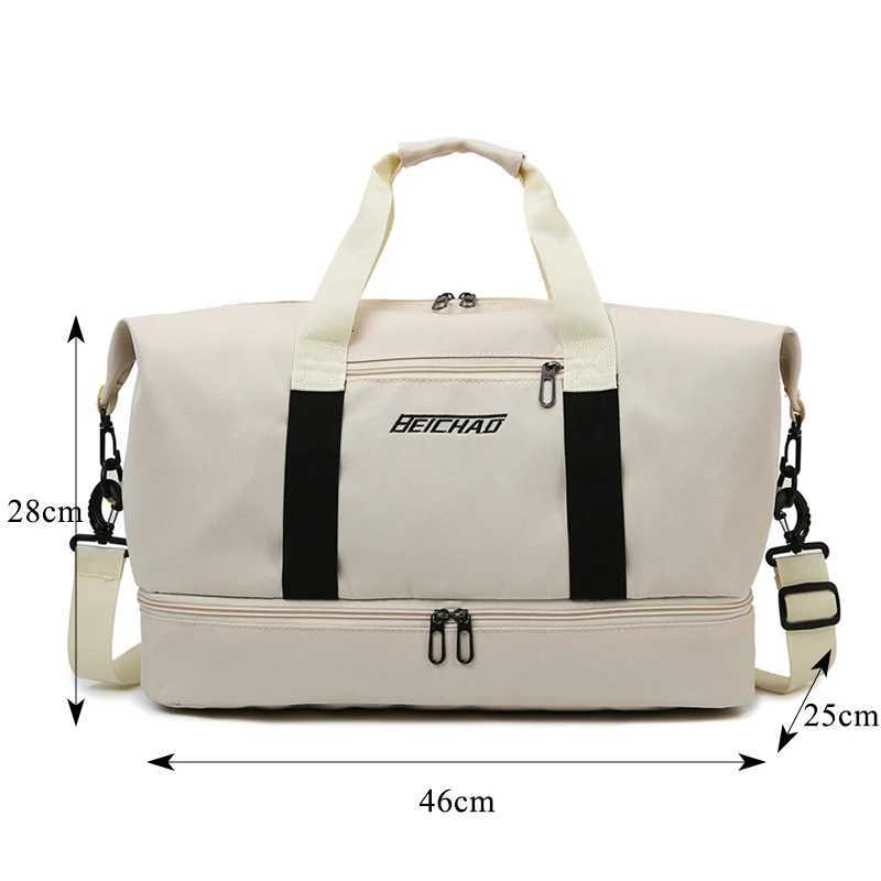 Travel Bag Large Capacity Tote Lage Dry Wet Swimming Gym Bag Oxford Waterproof Sports Crossbody with Shoe Cpartment Y251209