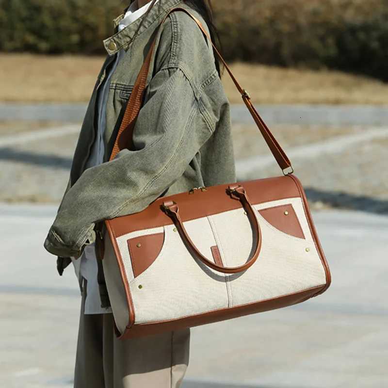 Wen Travel Duffel Bag Business Handbag Dry Wet Seperate Vintage Lage Crossbody Pack Large Capacity Weekend Shoder Bags Y251209