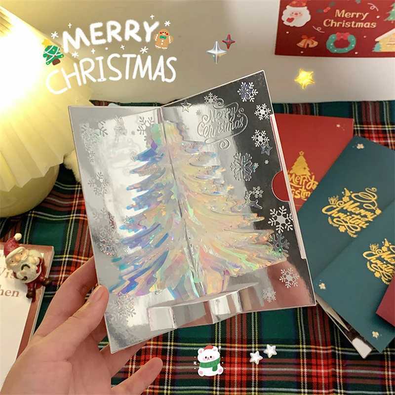 3D Up Christmas Card With sic Merry Christmas Greeting Card Handwritten Blessing Invitation Cards Thanksgiving Gifts H251210