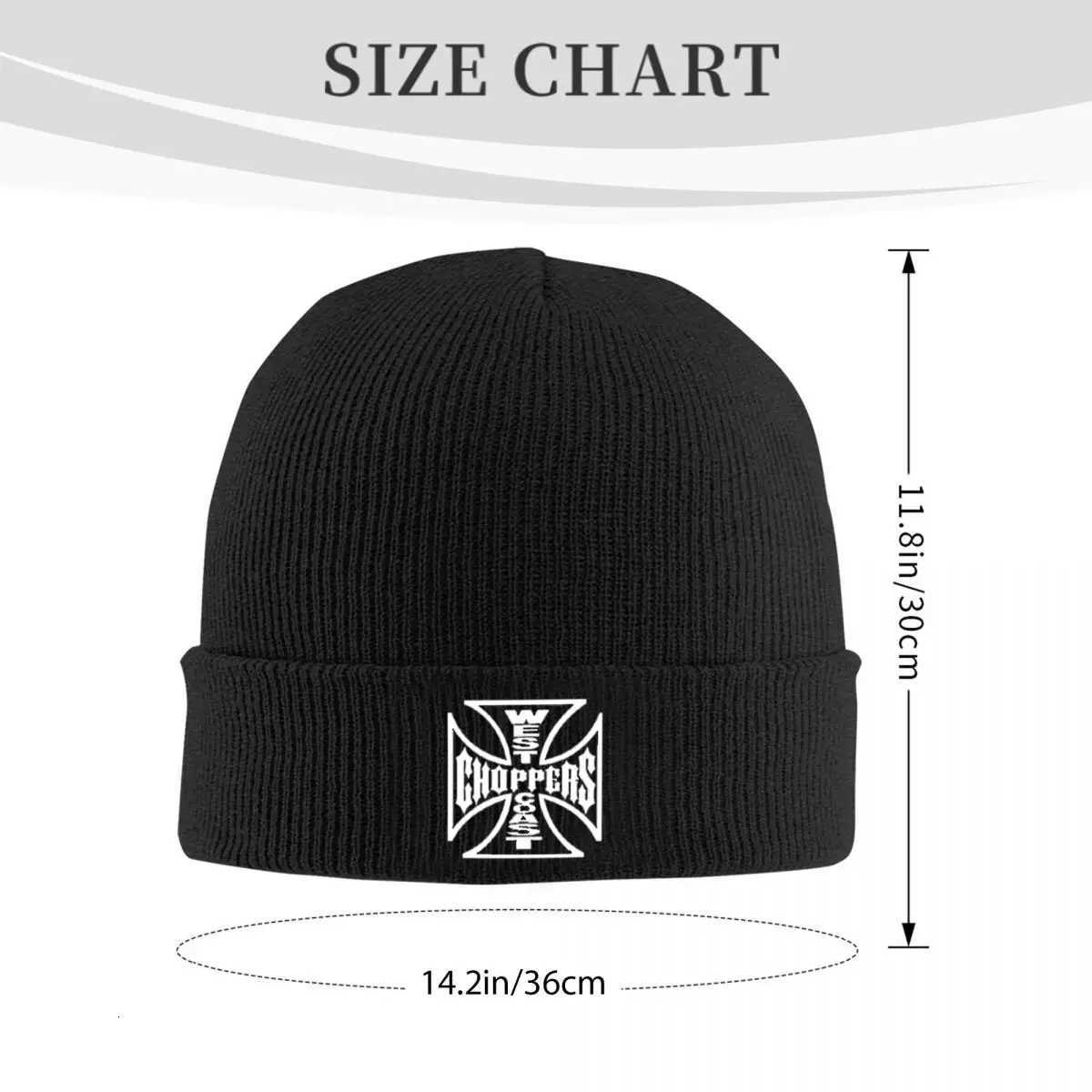 Luxury Personalized West Coast Iron Cross Choppers Warm Knitted Cap Winter Knit Bonnet Hat Skullies Beanies Hip Hop Caps for Unisex Y251209