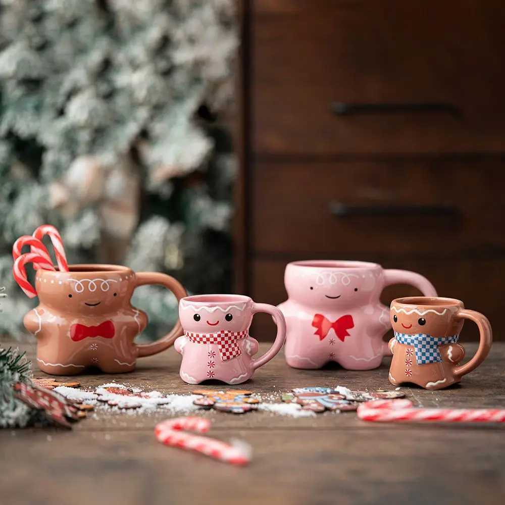 Christmas-themed Gingerbread Man Cartoon Cute Ceramic Mug Milk Coffee Cup Couple Mugs Gift For Christmas C251210