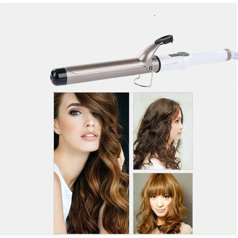 2022 New Real Electric Professional Ceramic Hair Curler Lcd Curling Iron Roller Curls Wand Waver Fashion Styling ToolsT251210