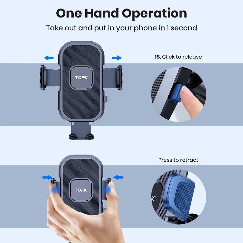 TOPK Car Phone Holder Gravity Stand for iPhone Car Mobile port for Dashboard Windshield Air Vent Phone Mount C251210