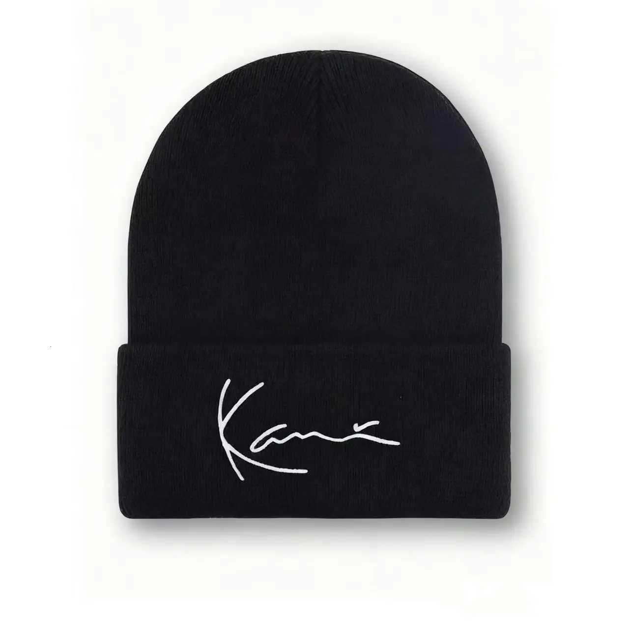 Luxury Karl Kani Retro Letter Embroidered Knitted Hat for Men and Women Acrylic Double Layer Autumn/Winter Warmth Hooded Knitted Hat Y251209