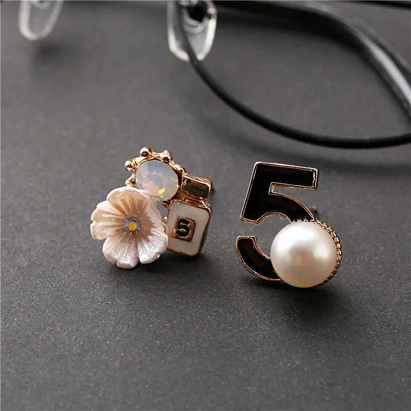 Chic nO5 Pearl Stud Earrings wer Per letter Pierce Jewelry c Style Y251210