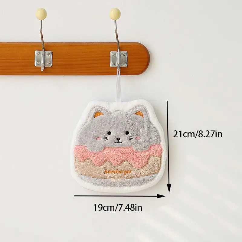 Cartoon Burger Animal Towel Hanging Kitchen Hand Wipe Thickened Handkerchief Rag Absorbent With Hanging Loop Bathroom Supplies C251210