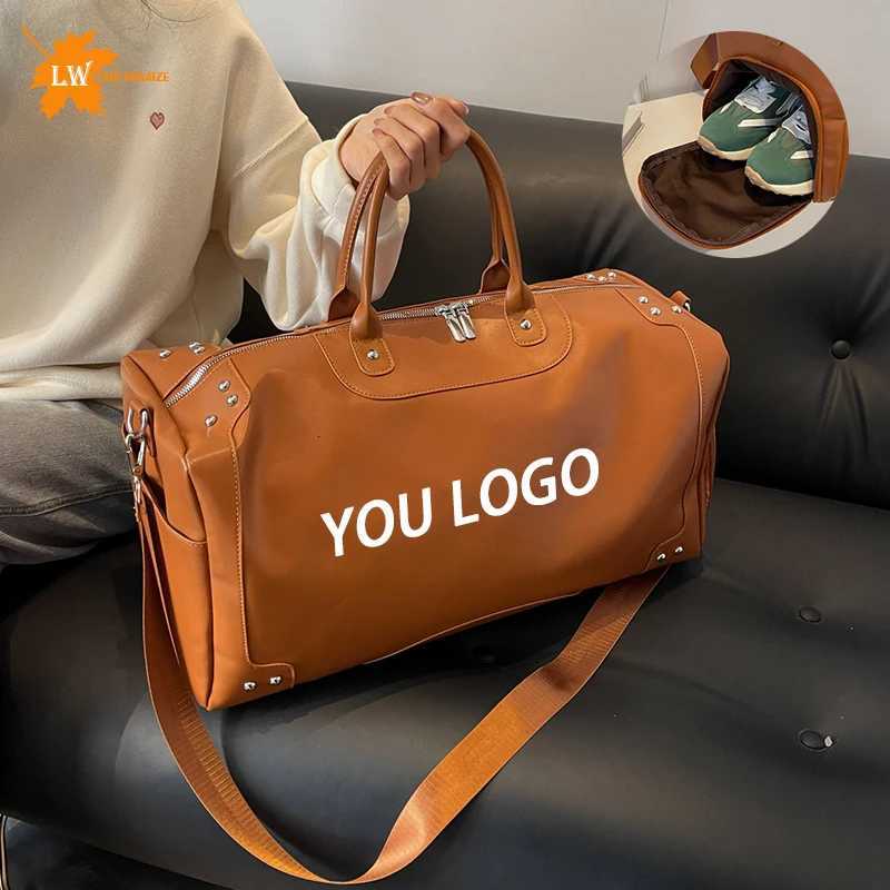 Persali Custi PU Handbag Waterproof Sports and Fitness Bag With Gym Bag Swimming Bag Printed Name Pattern Y251209