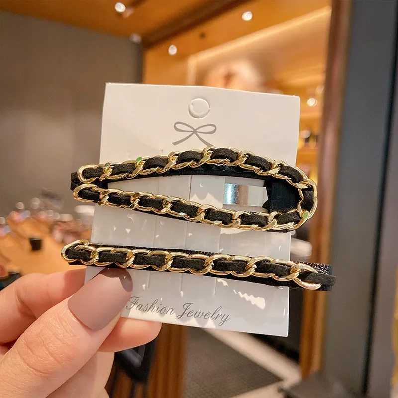 Vintage CC Style Hair Barrettes Clip with Metal Chains Hair Clips Hairpin Hair Accories Hairgrips Christmas Gifts for Wen Y251210