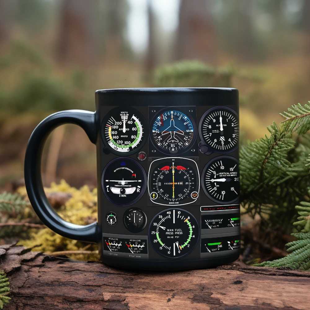 Space Shuttle Dashboard Ceramic coffee MUg Fighter Console Pattern tea Cup Birthday gift for father husband or boy friends C251210