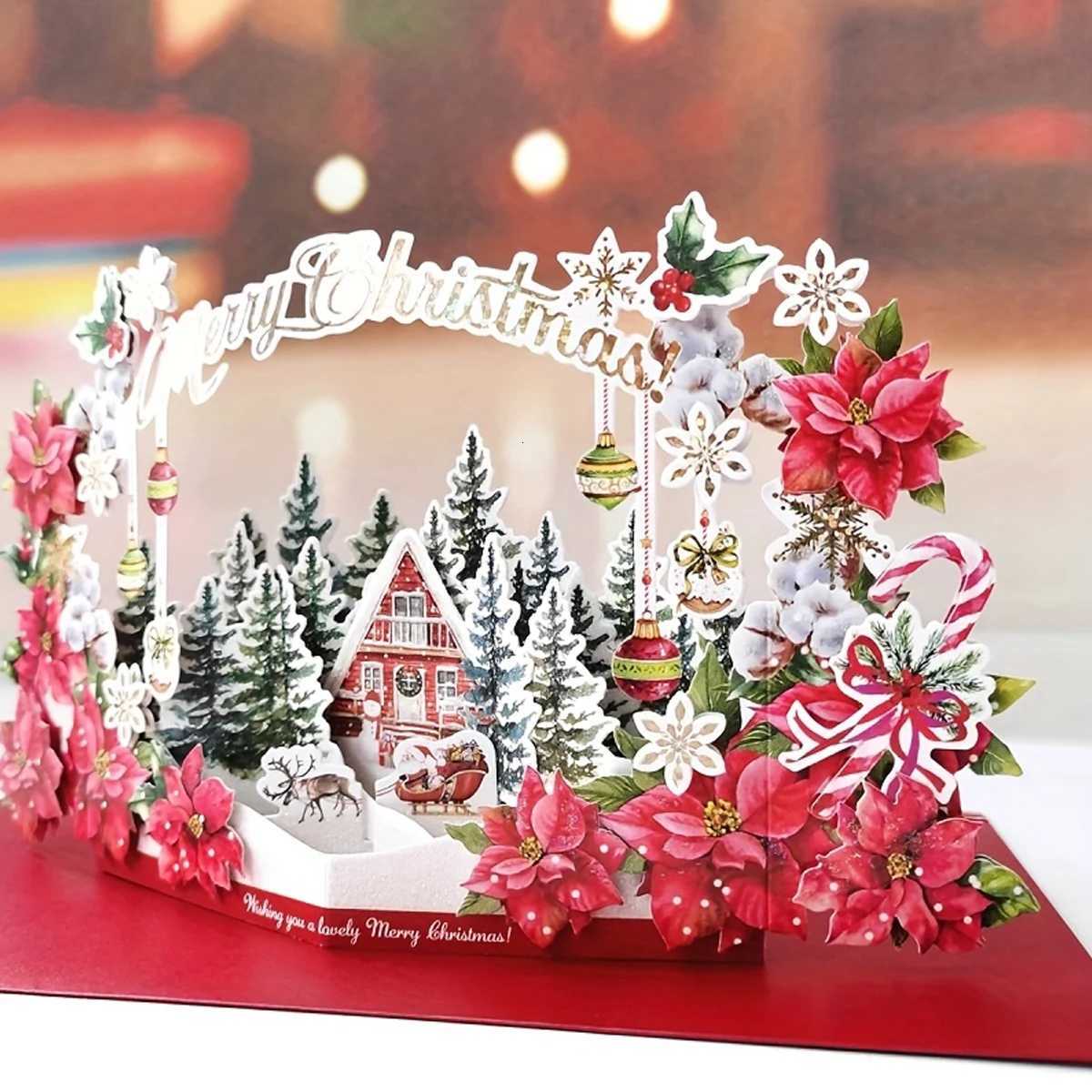 1Pc Christmas -up Card Christmas Gift Card Gift for Her Christmas Tree and Other Christmas Elements He Decoration Card H251210