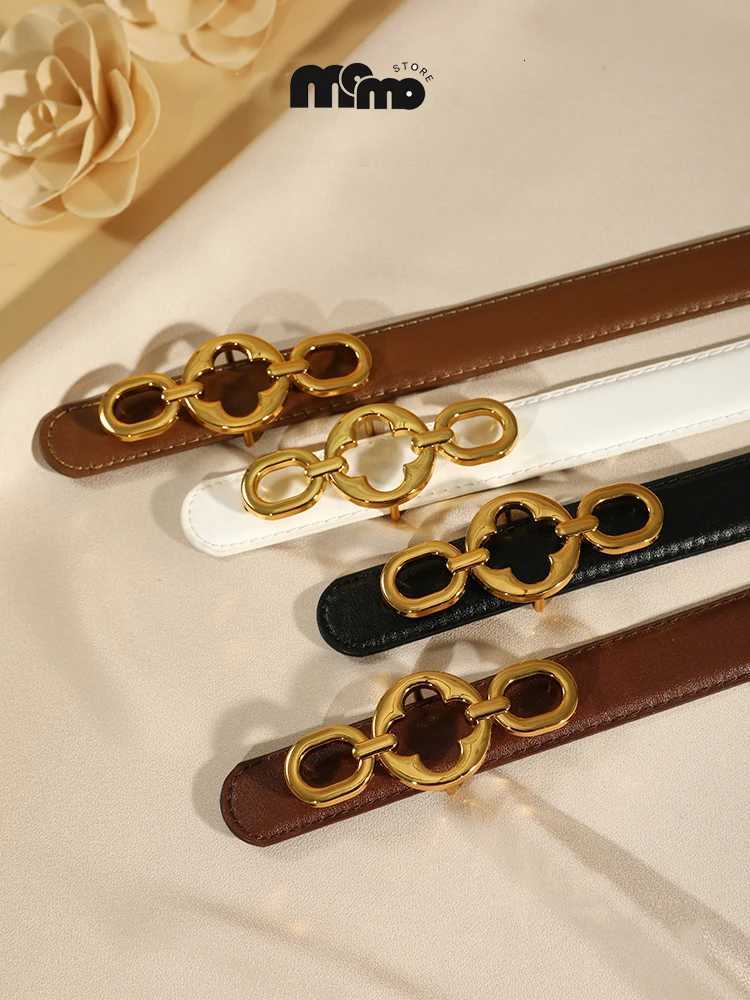 Luxury Womens Fashion Classic Belt Ladies Leather Belt with Gold Buckle - Ideal for Dresses Jeans and Coats Y251210