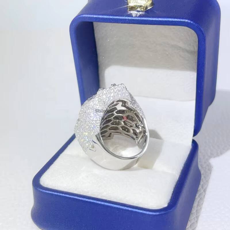 Pass Diamond Tester Hip Hop Iced Out Dollar Sign Vvs Moissanite Diamond Men Rings Silver 925