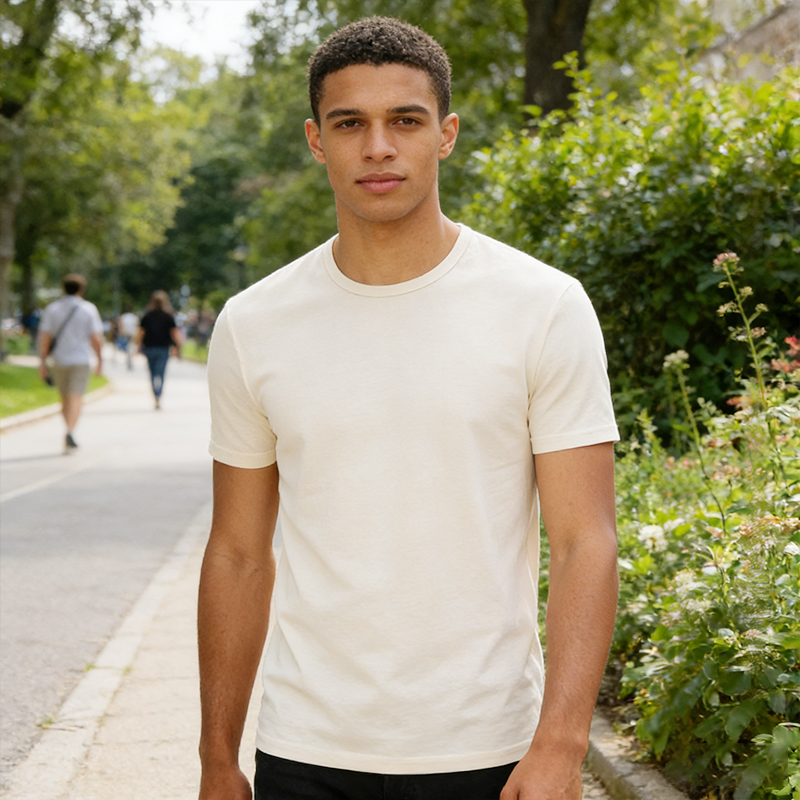 Men's Classic Crew Neck T-Shirt Short Sleeve Regular Fit Heather Gray Basic Tee for Daily Wear GT2-913