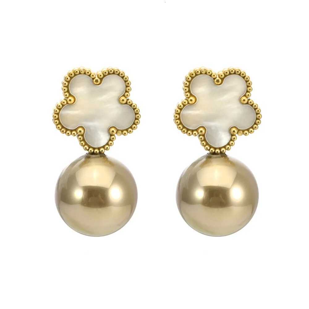 New Design Pearl Five wer Charms Ladies Drop Earrings Luxury for Wen Stainl Steel Party Jewelry Gift Y251210