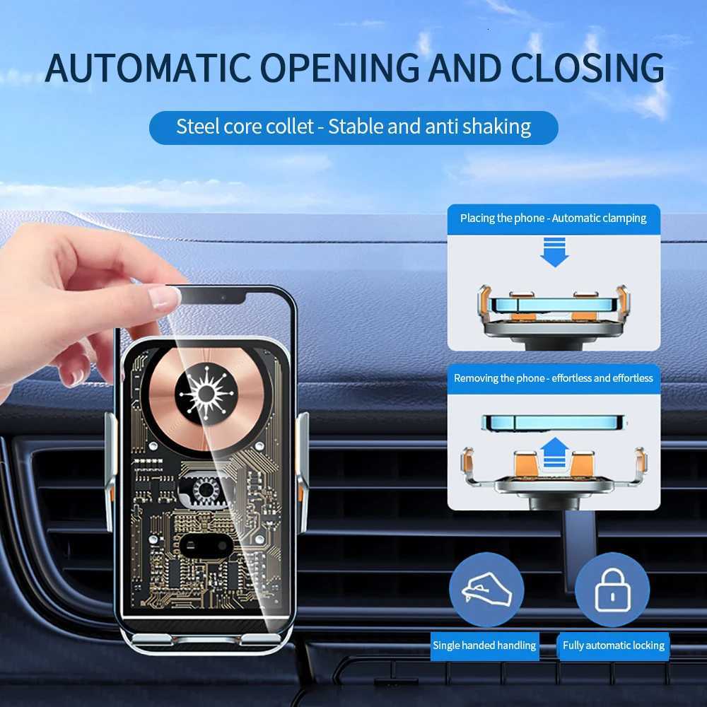 C10 Punk Wireless Charger 15W Phone Holder for Car for iPhone 14 13 12 11 X IR Sensing QI Quick Charger C251210