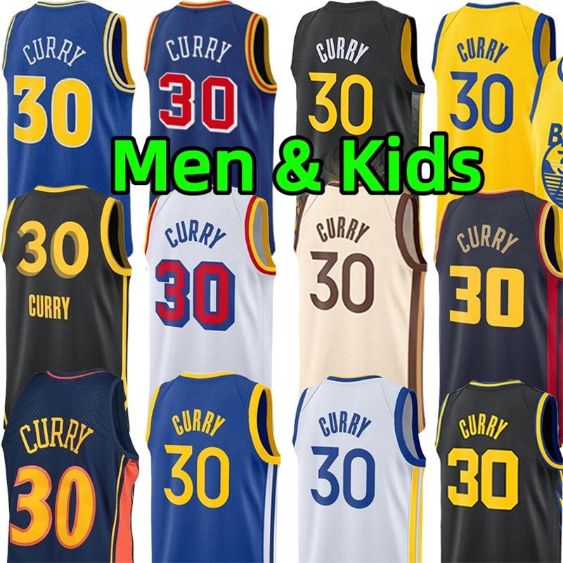 New Stephe Curry Basketball Jerseys Men Kids Youth Adults Children Classics Retro City Jersey Wear