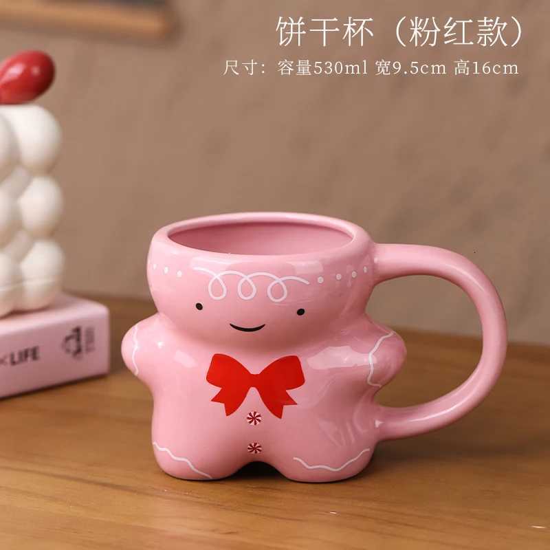 Christmas Mug With Cute Gingerbread Man Design Ceramic Coffee Cup Couples Cup Holiday And Birthday Gift C251210