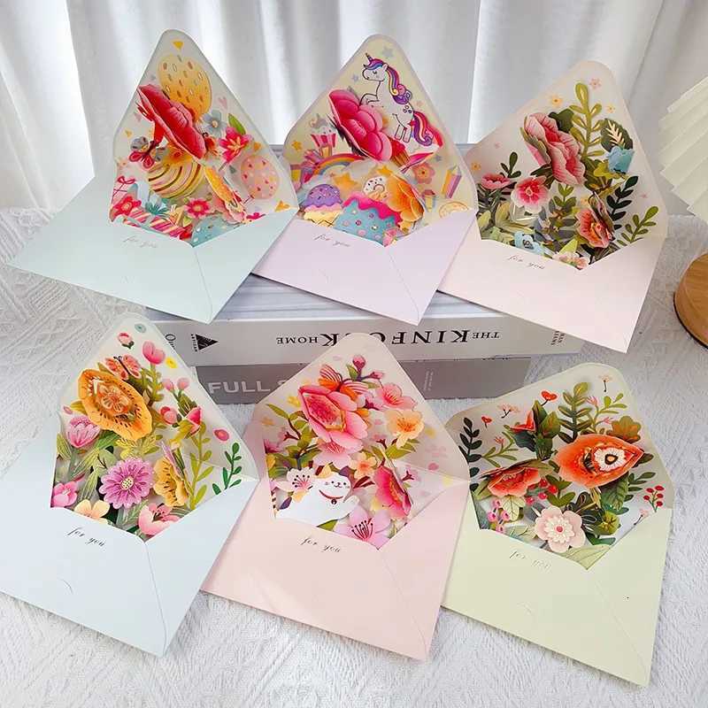 -up style surprise flower greeting cards suitable for festivals Vntines Day anniversary blessing creativity 3D card tha H251210