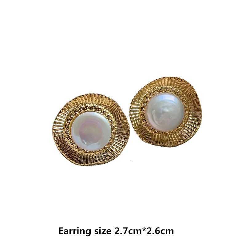 kshmir 2025 New Retro Metal Imitation Pearl Earrings Textu Jewelry Party Gifts for Wen and Girls Y251210
