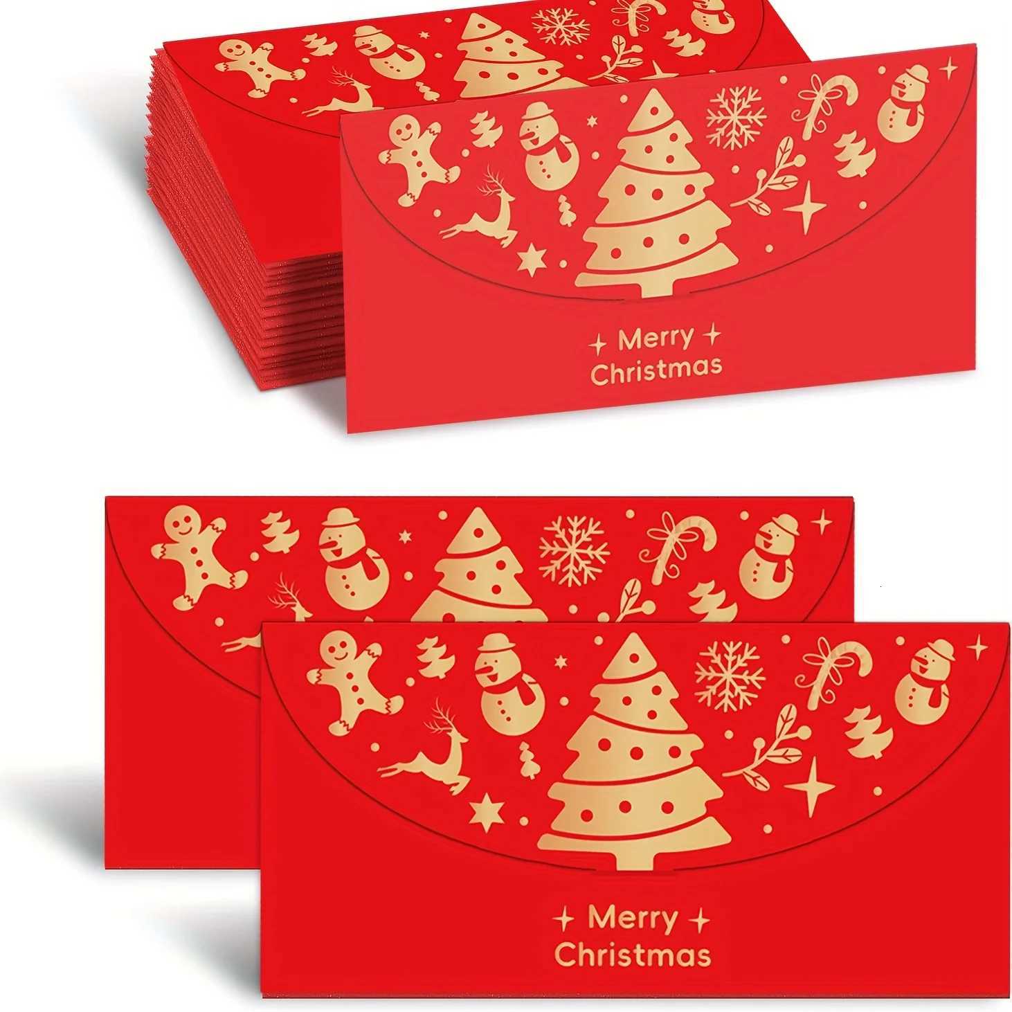 5/10pcs Bk Golden Foil Red Cash Envelopes - Self-Sealing Money Holders with Laser-Cut Edges Greek Key/Trefoil Patterns H251210