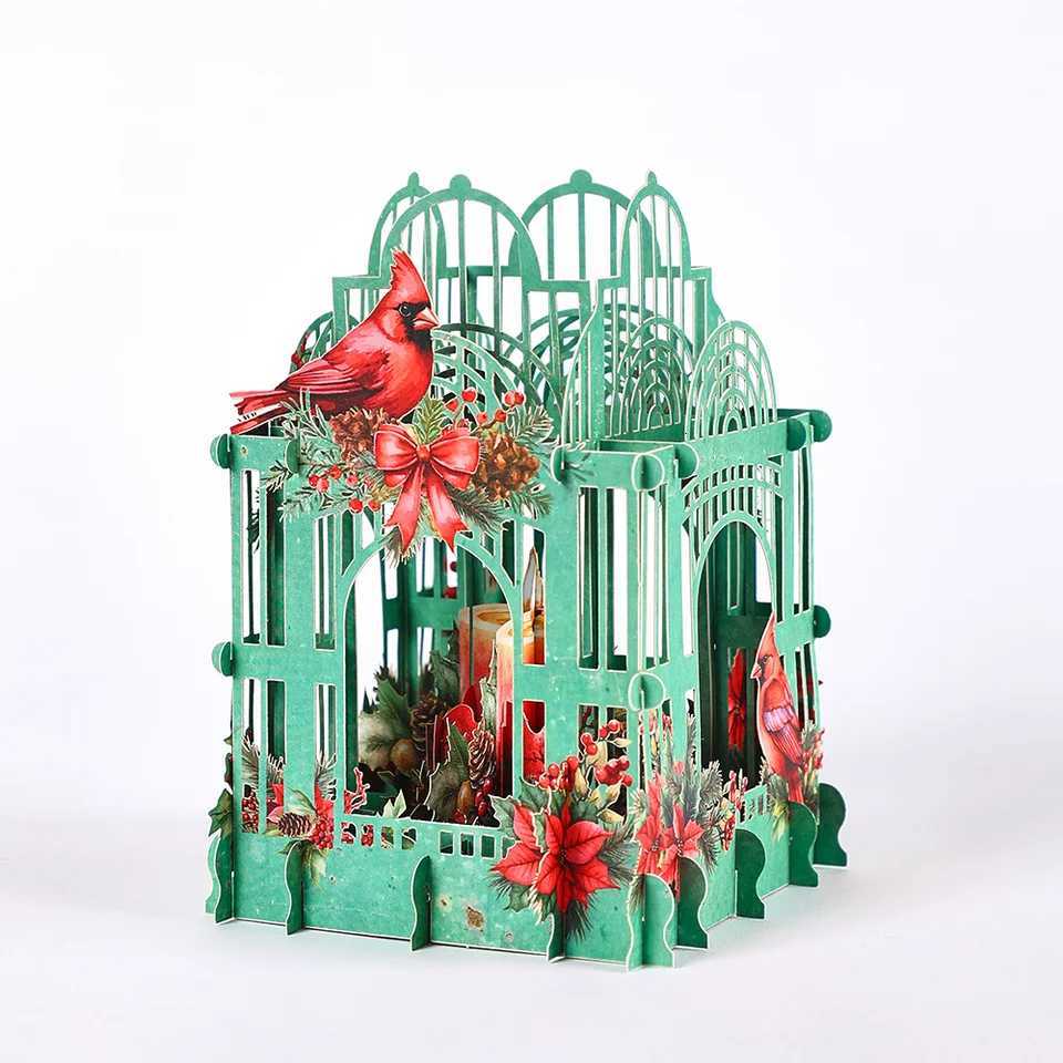 Christmas Poinsettia 3D Box Cardinalis Xmas Decoration Exquisite Holiday Supplies Gifts For Friends Lovers Parents H251210