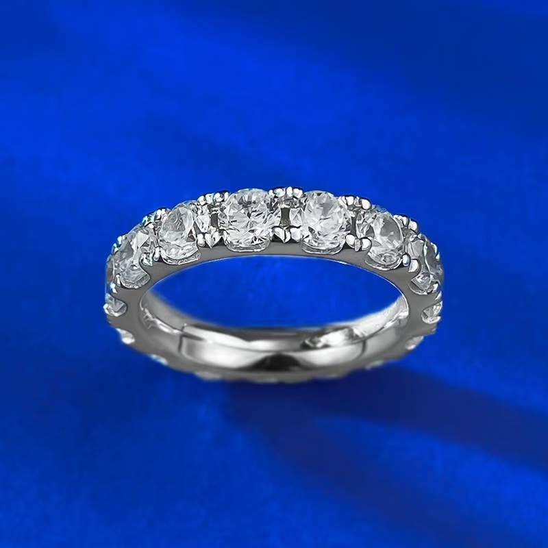 Luxury 925 Sterling Silver Full Oval 4MM Moissanite Finger Ring Classic Wedding Engagement Fine Jewelry Gift for Women