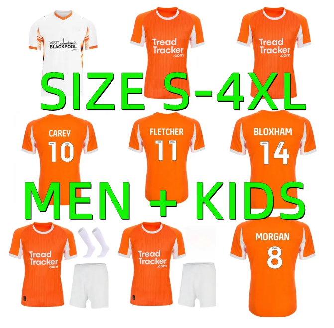 25 26 Blackpool soccer jerseys CAREY BLOXHAM HAMILTON 2025 2026 home away men uniforms NORBURN MORGAN EVANS SILVERA Blackpool football shirts Men kids Kits