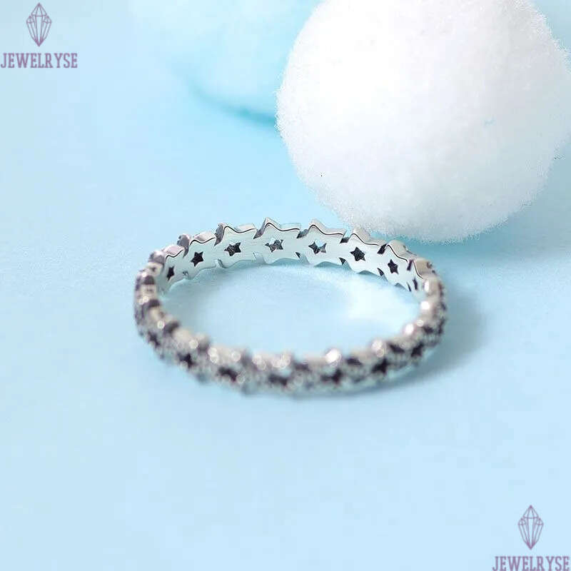 S925 Silver Asymmetric Stars Band Ring for Women Wedding Party Jewelry nail love engagement ring girlfriend valentines day Gift Rings with Retail Box